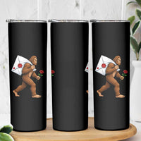 Funny Valentine Bigfoot with Heart Sack Bag Skinny Tumbler Romantic Sasquatch Love Letter Valentines Day