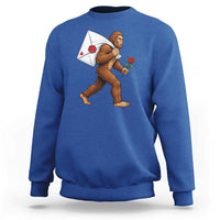 Funny Valentine Bigfoot with Heart Sack Bag Sweatshirt Romantic Sasquatch Love Letter Valentines Day