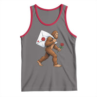 Funny Valentine Bigfoot with Heart Sack Bag Tank Top Romantic Sasquatch Love Letter Valentines Day