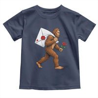 Funny Valentine Bigfoot with Heart Sack Bag Toddler T Shirt Romantic Sasquatch Love Letter Valentines Day