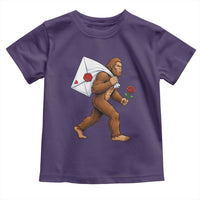 Funny Valentine Bigfoot with Heart Sack Bag Toddler T Shirt Romantic Sasquatch Love Letter Valentines Day