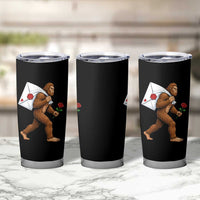 Funny Valentine Bigfoot with Heart Sack Bag Tumbler Cup Romantic Sasquatch Love Letter Valentines Day