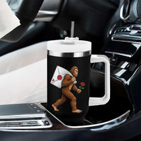 Funny Valentine Bigfoot with Heart Sack Bag Tumbler With Handle Romantic Sasquatch Love Letter Valentines Day