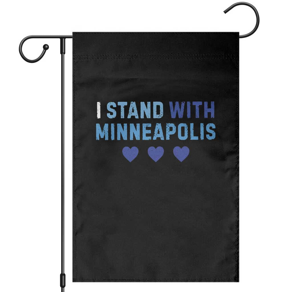 I Stand With Minneapolis Garden Flag Blue Heart Solidarity Support Minnesota Strong