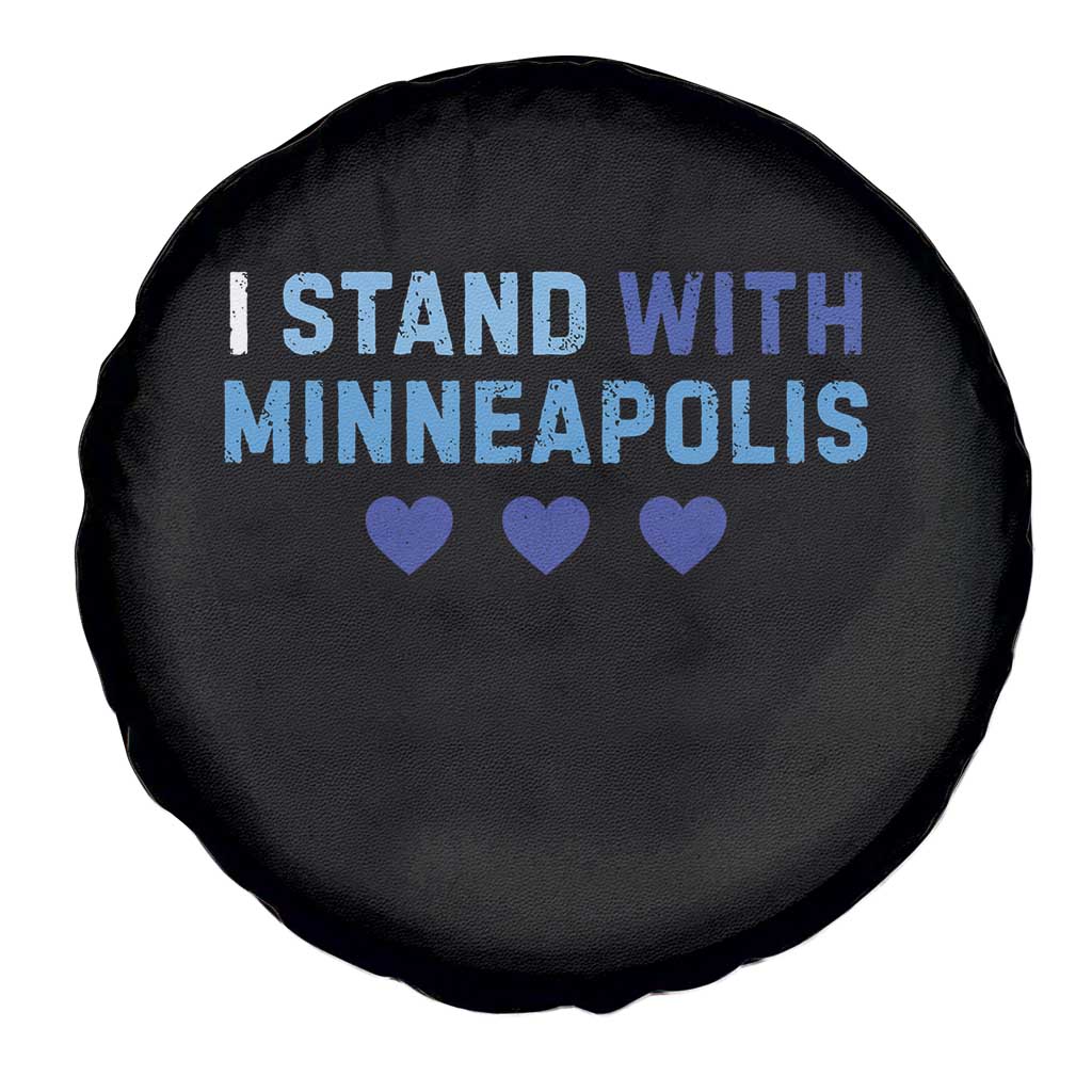 I Stand With Minneapolis Spare Tire Cover Blue Heart Solidarity Support Minnesota Strong
