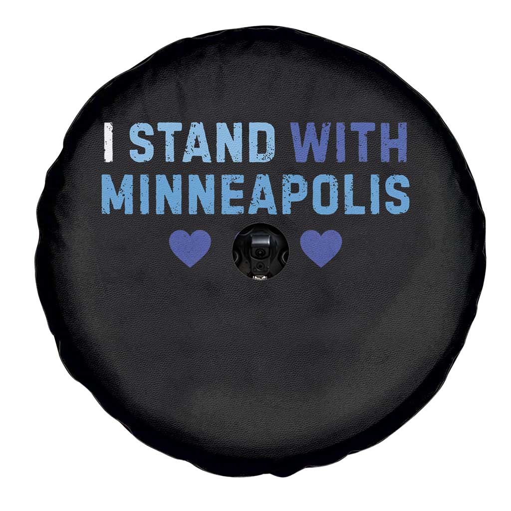 I Stand With Minneapolis Spare Tire Cover Blue Heart Solidarity Support Minnesota Strong