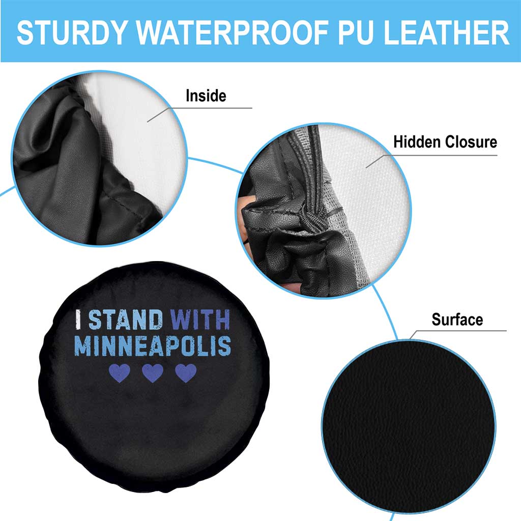 I Stand With Minneapolis Spare Tire Cover Blue Heart Solidarity Support Minnesota Strong