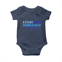 I Stand With Minneapolis Baby Onesie Blue Heart Solidarity Support Minnesota Strong