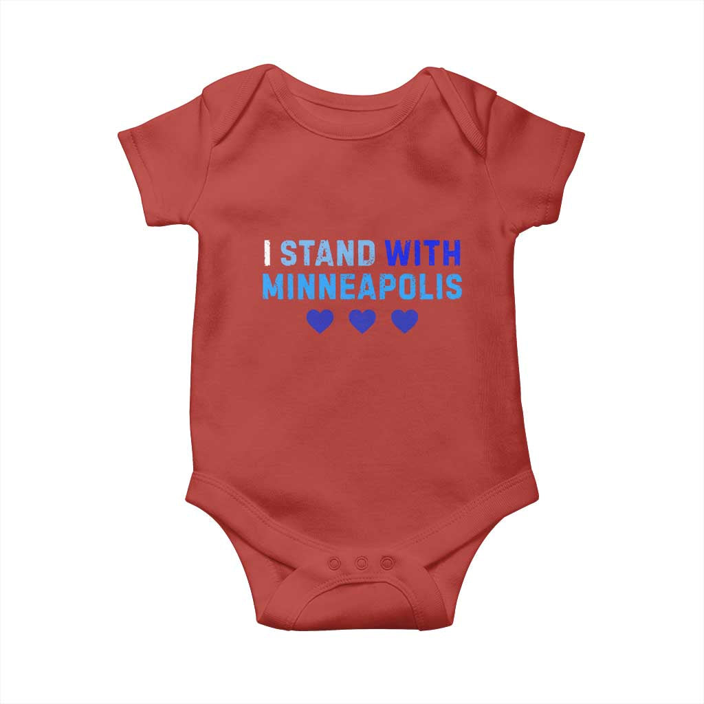 I Stand With Minneapolis Baby Onesie Blue Heart Solidarity Support Minnesota Strong