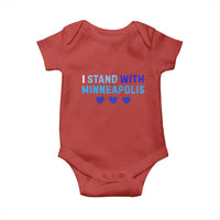 I Stand With Minneapolis Baby Onesie Blue Heart Solidarity Support Minnesota Strong