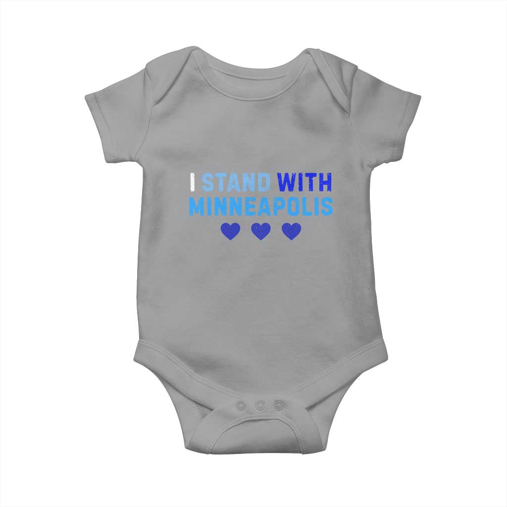 I Stand With Minneapolis Baby Onesie Blue Heart Solidarity Support Minnesota Strong