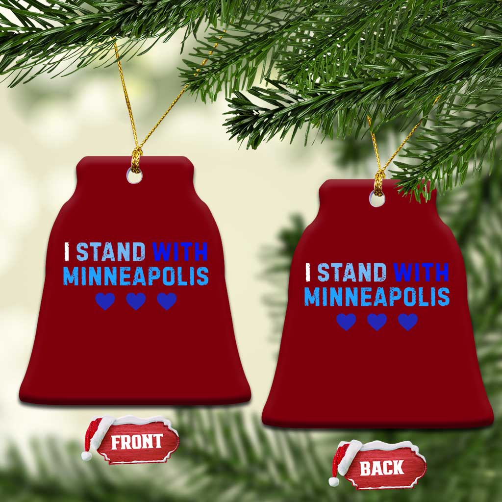 I Stand With Minneapolis Ceramic Ornament Blue Heart Solidarity Support Minnesota Strong