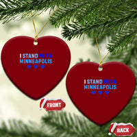 I Stand With Minneapolis Ceramic Ornament Blue Heart Solidarity Support Minnesota Strong