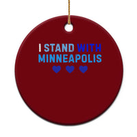 I Stand With Minneapolis Ceramic Ornament Blue Heart Solidarity Support Minnesota Strong
