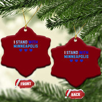 I Stand With Minneapolis Ceramic Ornament Blue Heart Solidarity Support Minnesota Strong
