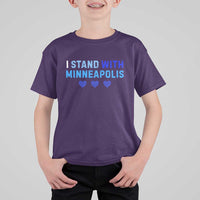 I Stand With Minneapolis T Shirt For Kid Blue Heart Solidarity Support Minnesota Strong
