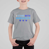 I Stand With Minneapolis T Shirt For Kid Blue Heart Solidarity Support Minnesota Strong