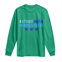 I Stand With Minneapolis Long Sleeve Shirt Blue Heart Solidarity Support Minnesota Strong