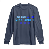 I Stand With Minneapolis Long Sleeve Shirt Blue Heart Solidarity Support Minnesota Strong