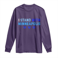 I Stand With Minneapolis Long Sleeve Shirt Blue Heart Solidarity Support Minnesota Strong