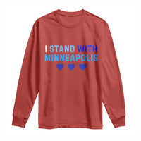 I Stand With Minneapolis Long Sleeve Shirt Blue Heart Solidarity Support Minnesota Strong
