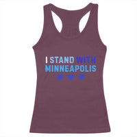 I Stand With Minneapolis Racerback Tank Top Blue Heart Solidarity Support Minnesota Strong