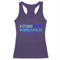 I Stand With Minneapolis Racerback Tank Top Blue Heart Solidarity Support Minnesota Strong