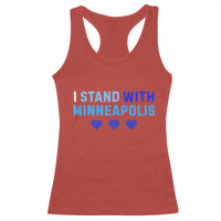 I Stand With Minneapolis Racerback Tank Top Blue Heart Solidarity Support Minnesota Strong