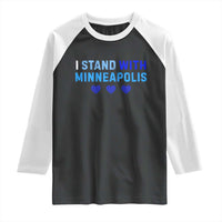 I Stand With Minneapolis Raglan Shirt Blue Heart Solidarity Support Minnesota Strong