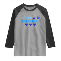 I Stand With Minneapolis Raglan Shirt Blue Heart Solidarity Support Minnesota Strong