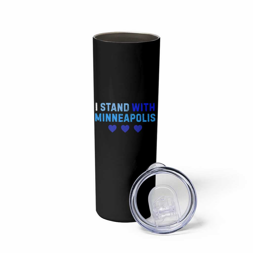 I Stand With Minneapolis Skinny Tumbler Blue Heart Solidarity Support Minnesota Strong