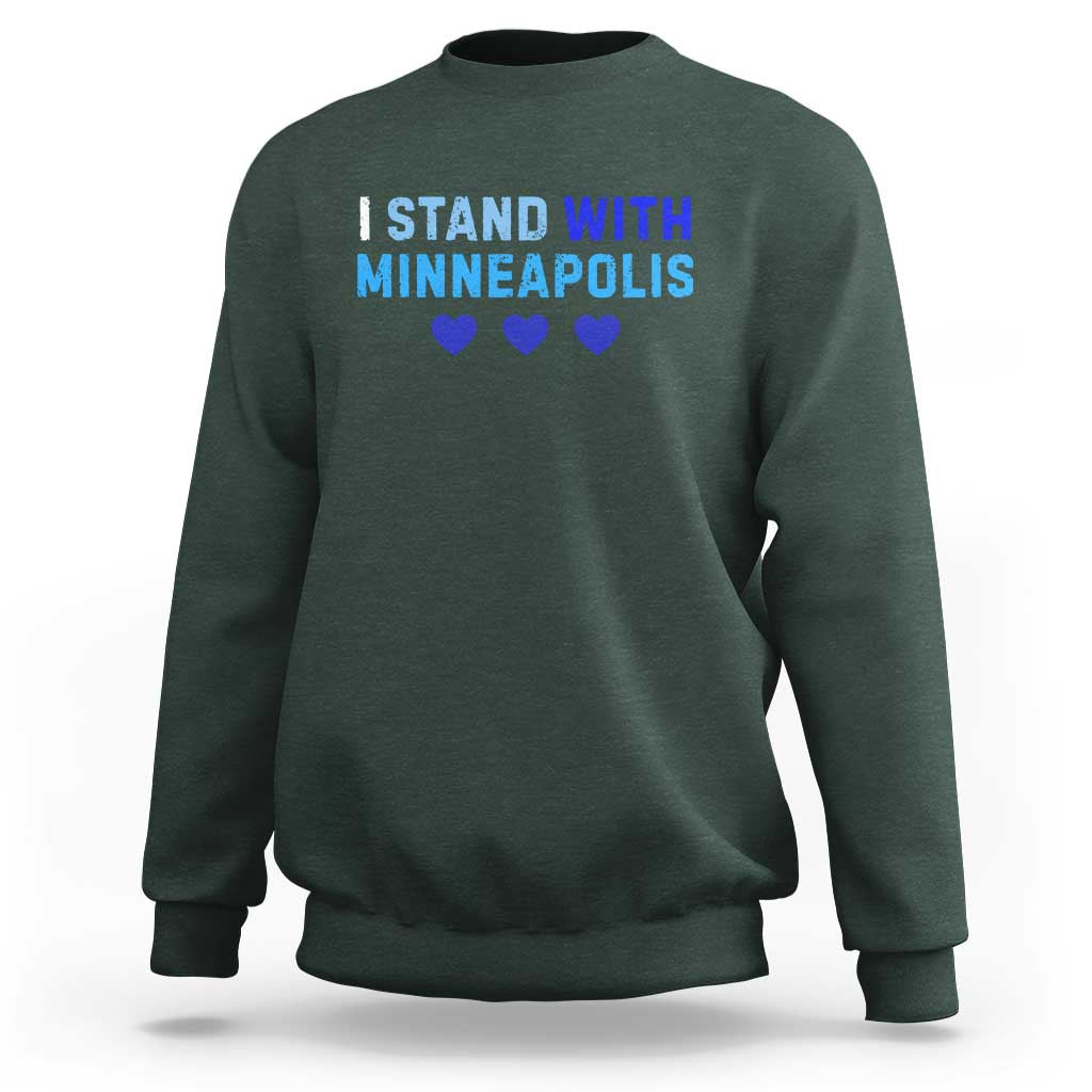I Stand With Minneapolis Sweatshirt Blue Heart Solidarity Support Minnesota Strong