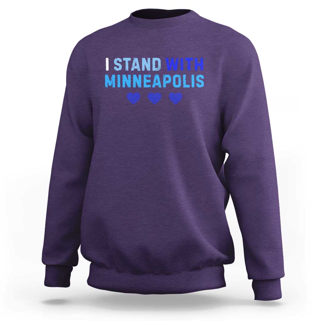 I Stand With Minneapolis Sweatshirt Blue Heart Solidarity Support Minnesota Strong