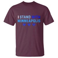 I Stand With Minneapolis T Shirt Blue Heart Solidarity Support Minnesota Strong
