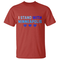I Stand With Minneapolis T Shirt Blue Heart Solidarity Support Minnesota Strong