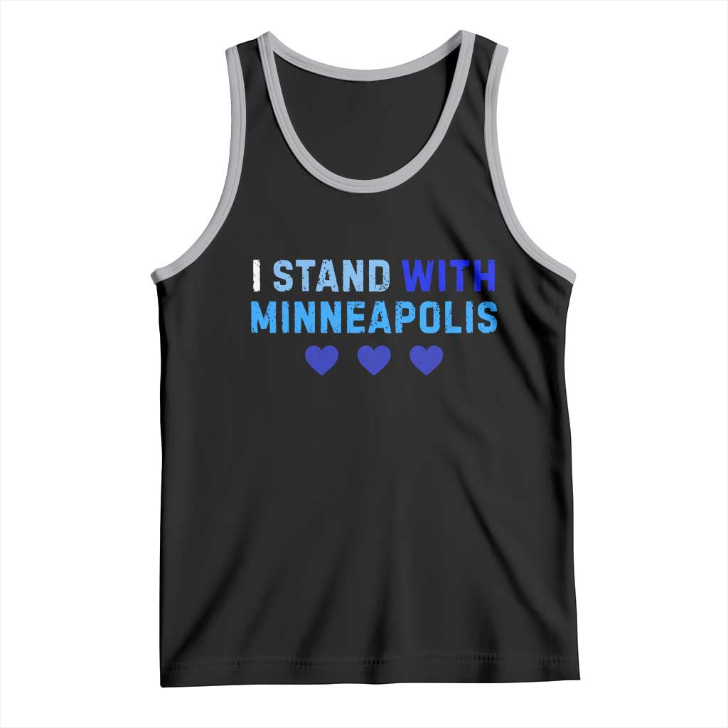 I Stand With Minneapolis Tank Top Blue Heart Solidarity Support Minnesota Strong