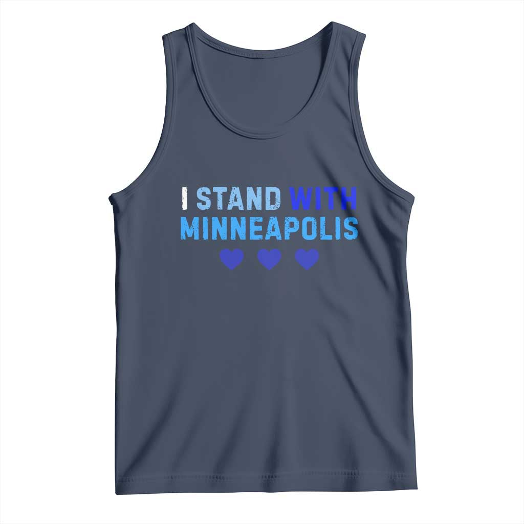 I Stand With Minneapolis Tank Top Blue Heart Solidarity Support Minnesota Strong
