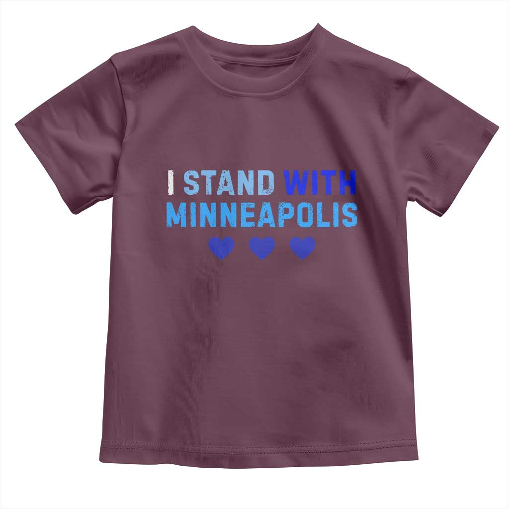 I Stand With Minneapolis Toddler T Shirt Blue Heart Solidarity Support Minnesota Strong