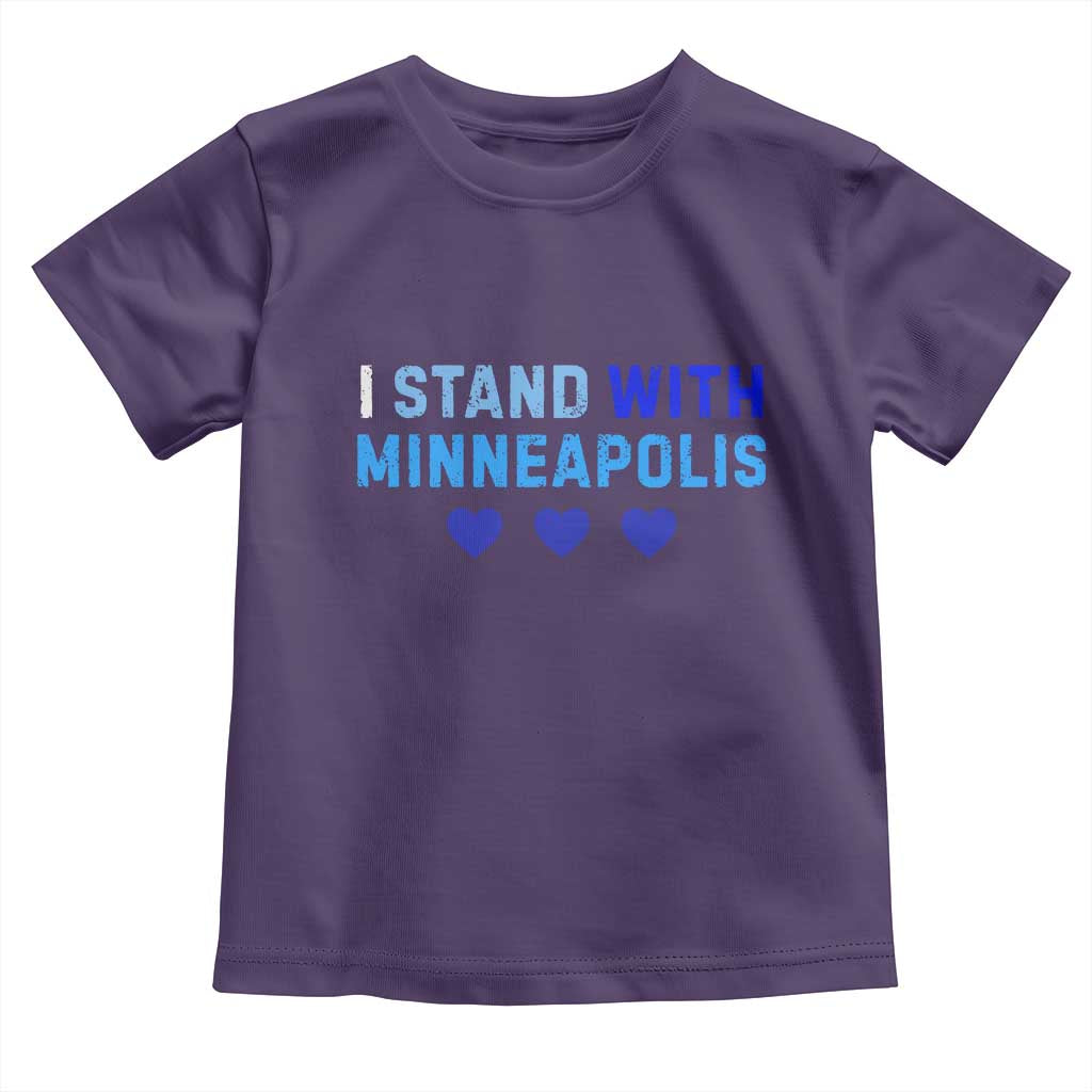 I Stand With Minneapolis Toddler T Shirt Blue Heart Solidarity Support Minnesota Strong
