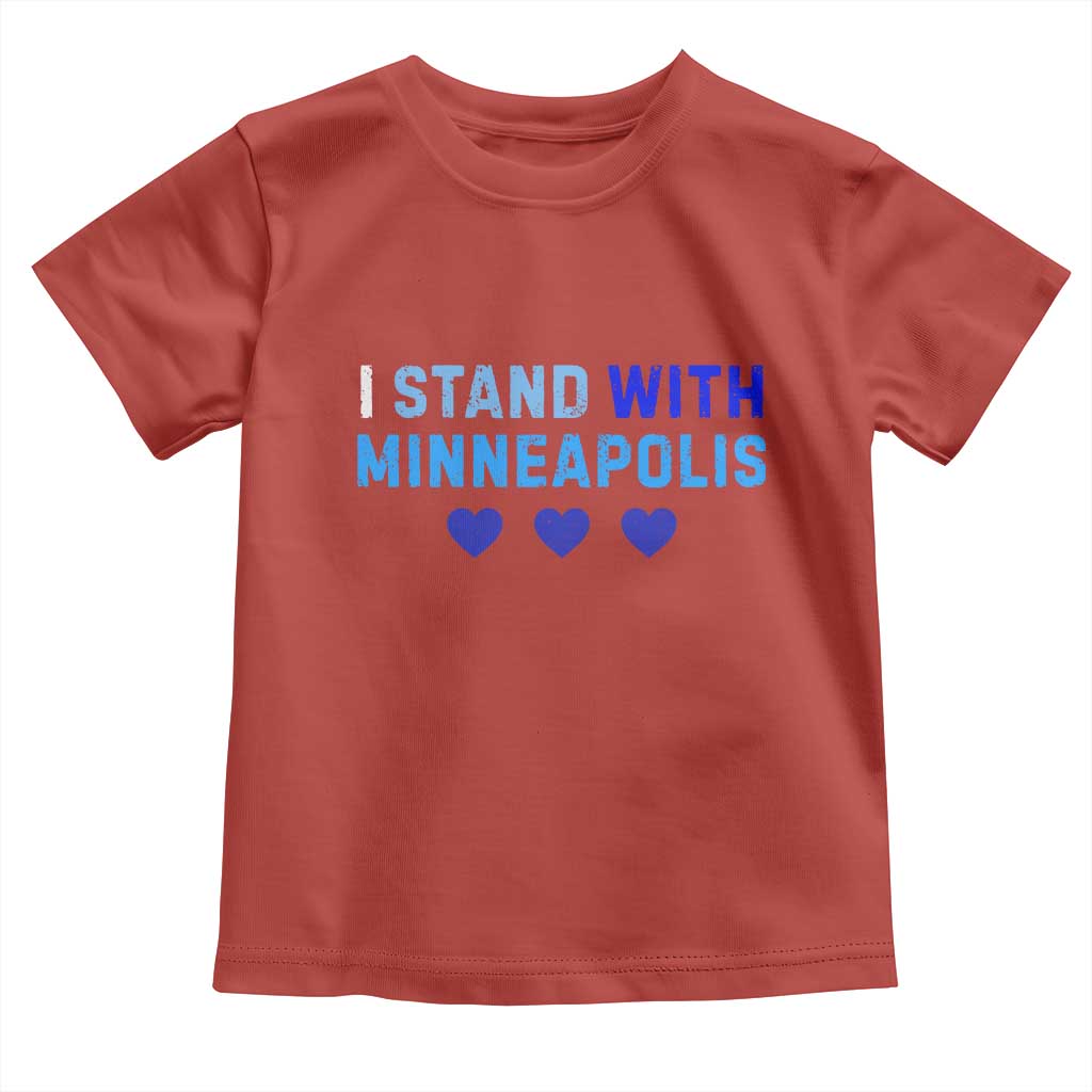 I Stand With Minneapolis Toddler T Shirt Blue Heart Solidarity Support Minnesota Strong