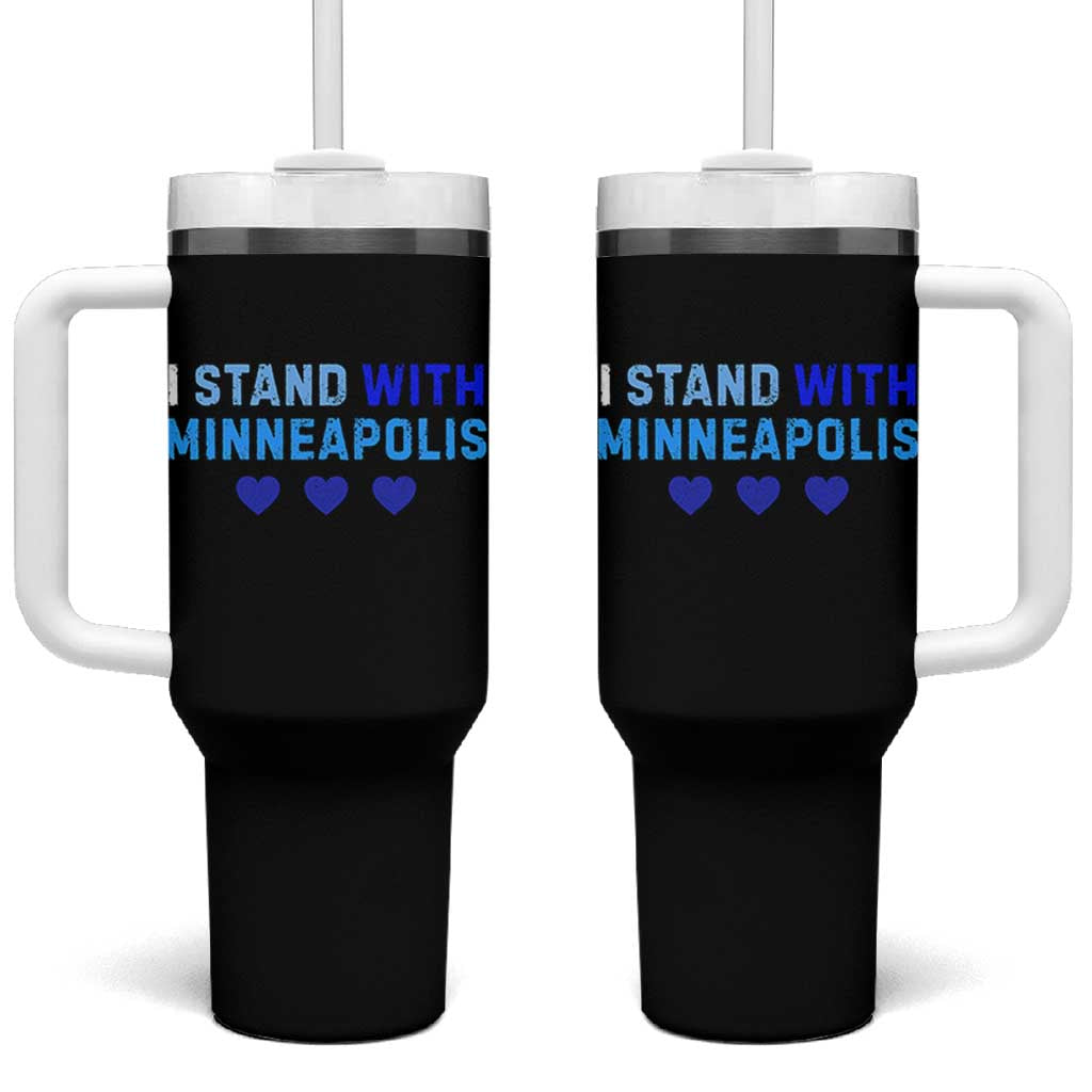 I Stand With Minneapolis Tumbler With Handle Blue Heart Solidarity Support Minnesota Strong