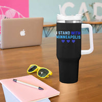 I Stand With Minneapolis Tumbler With Handle Blue Heart Solidarity Support Minnesota Strong