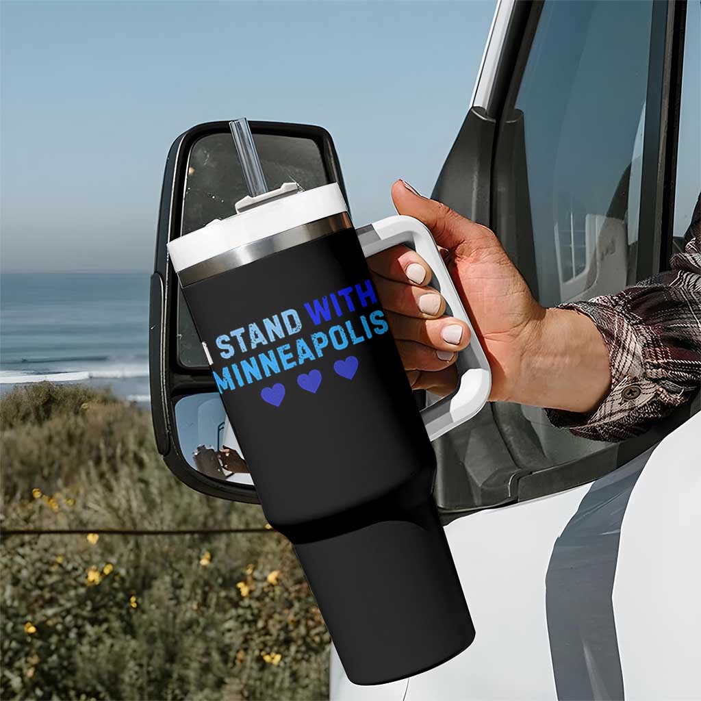 I Stand With Minneapolis Tumbler With Handle Blue Heart Solidarity Support Minnesota Strong