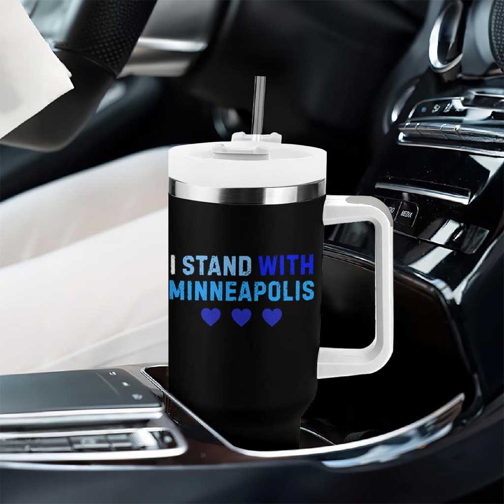 I Stand With Minneapolis Tumbler With Handle Blue Heart Solidarity Support Minnesota Strong