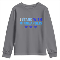 I Stand With Minneapolis Youth Sweatshirt Blue Heart Solidarity Support Minnesota Strong