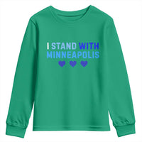I Stand With Minneapolis Youth Sweatshirt Blue Heart Solidarity Support Minnesota Strong