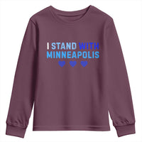 I Stand With Minneapolis Youth Sweatshirt Blue Heart Solidarity Support Minnesota Strong
