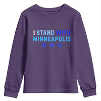 I Stand With Minneapolis Youth Sweatshirt Blue Heart Solidarity Support Minnesota Strong