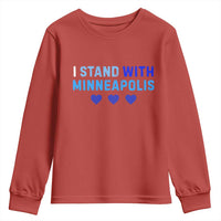 I Stand With Minneapolis Youth Sweatshirt Blue Heart Solidarity Support Minnesota Strong
