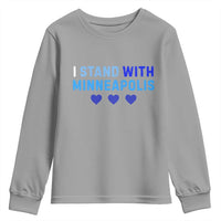 I Stand With Minneapolis Youth Sweatshirt Blue Heart Solidarity Support Minnesota Strong